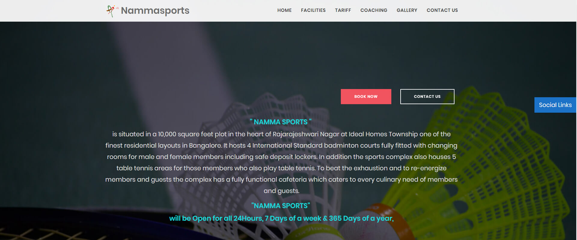 Namma Sports Website Design Layout