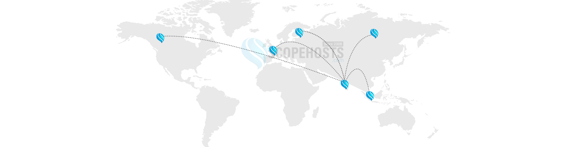 World map Shows Scopehosts Datacenters