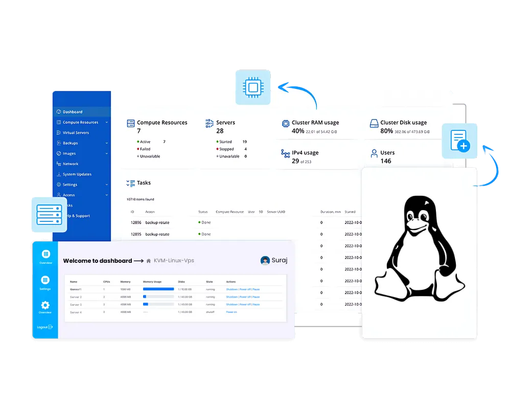 Image of a woman holding a laptop representing linux VPS hosting