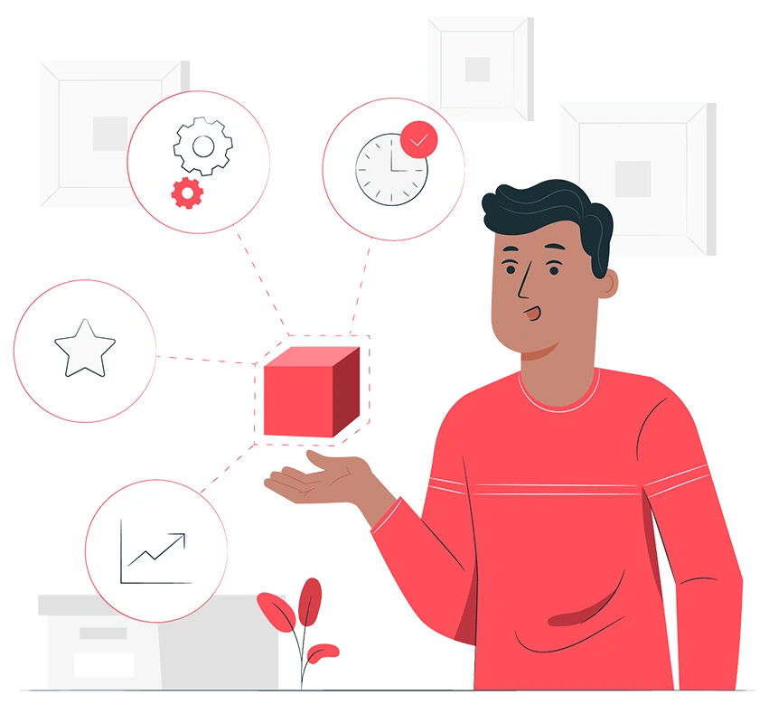 Image of a man showing the features of linux shared hosting