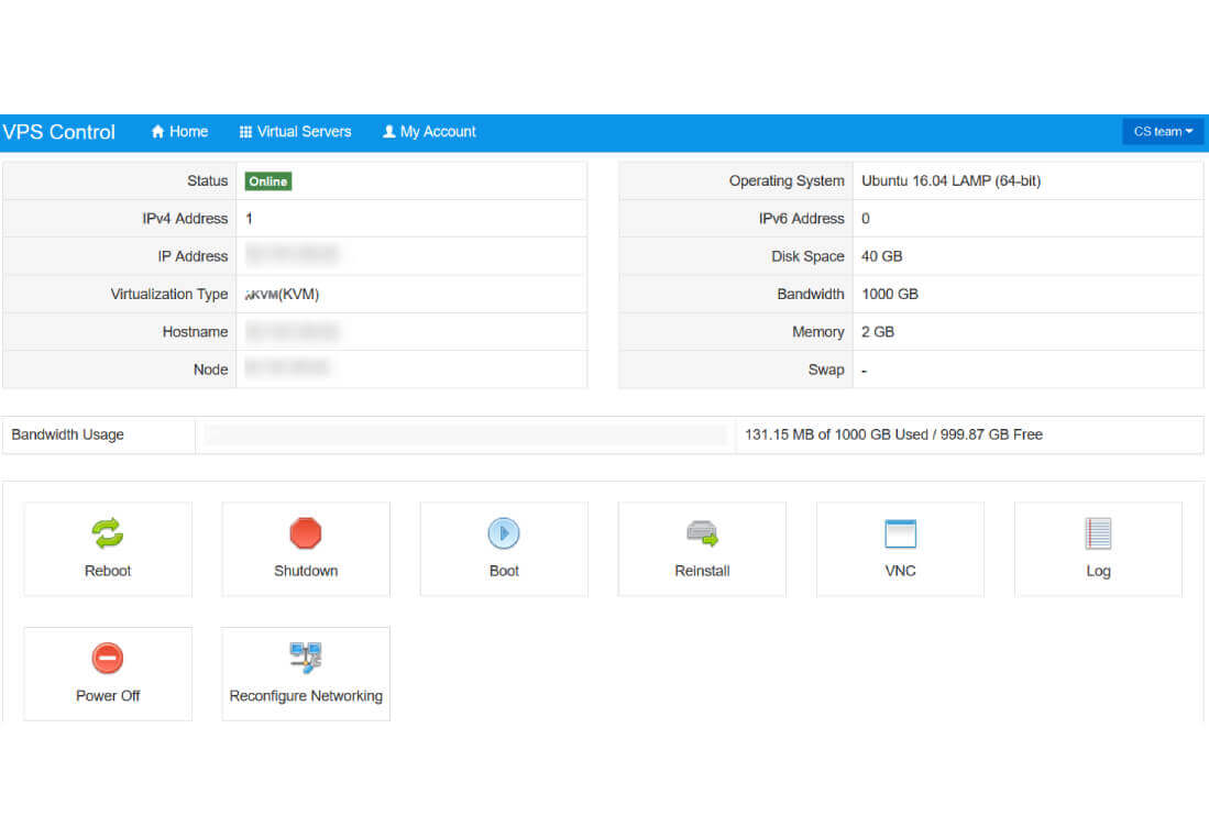 SolusVM Control Panel